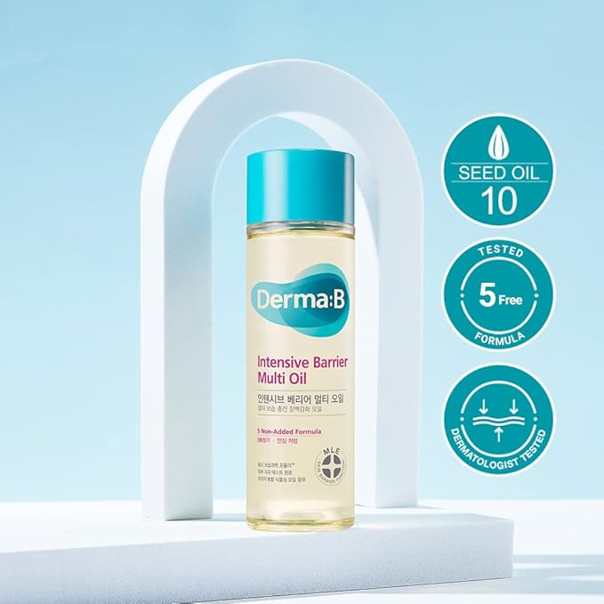 Derma B | Intensive Barrier Multi Body Oil | Moisturizing Non-Sticky Multi-Use Oil After Shower | 10 Botanical Skin Oil for Sensitive Skin | Korean Body Oils for Women & Men | 4.56 fl oz (135ml)-GlimoraGlow