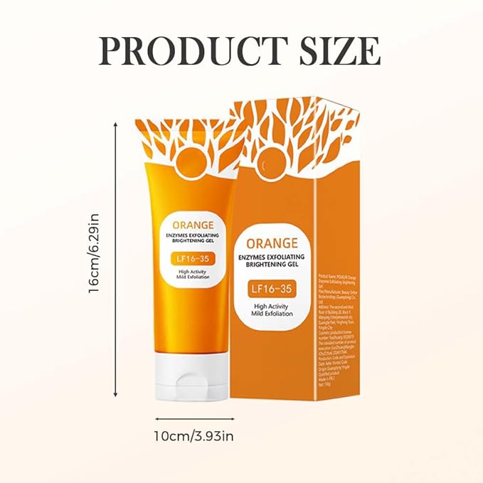 2025 New Orange Exfoliating Gel for Face and Body, Oranges Enzymes Exfoliating Gels Remove Blackheads Moisturize Skin, Upgrade Exfoliatings Cleansing Gel Scrub Clean Pores (Orange, One Size)-GlimoraGlow