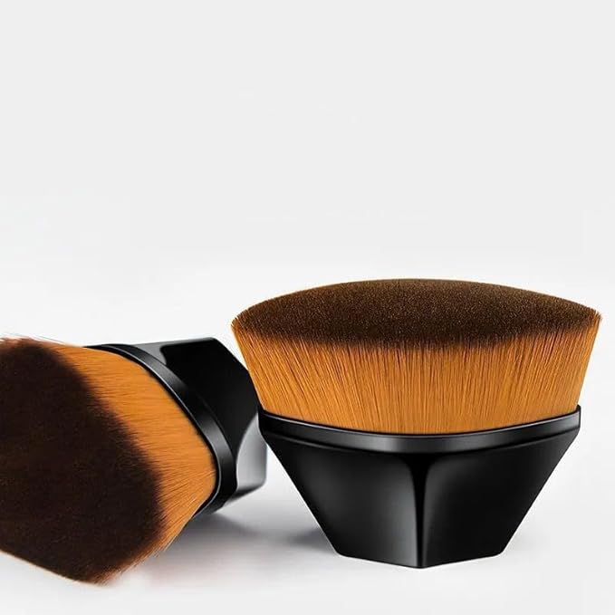 Foundation Makeup Brush Fast Flawless Application Blusher Liquid Cream Powder Cosmetic Body Blending Tool, Black-GlimoraGlow