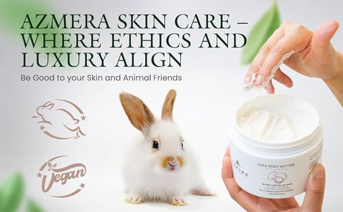 AZMERA Handcrafted Whipped Shea Body Butter – Unscented Moisturizer for Dry, Sensitive Skin with Argan Oil & Vitamin E – Vegan, Non-Greasy Whipped Body Butter for Women & Men – 8.82 oz-GlimoraGlow
