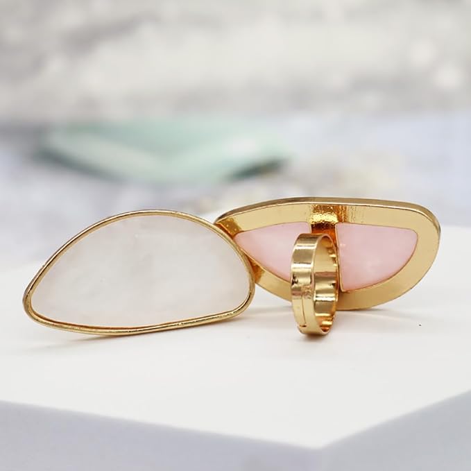 2 Pcs Nail Art Palette Ring Nail Color Mixing Tray Nail Polishing Palette Makeup Foundation Mixing Plate with Finger Ring for Nail Salon Shop Square-GlimoraGlow