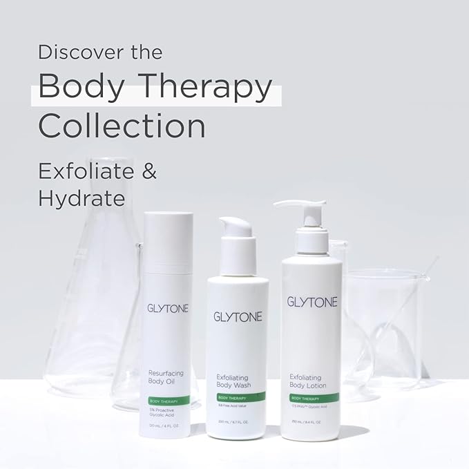 Glytone Resurfacing Body Oil– Nourishing & moisturizing anti aging Body Oil for dry Skin & Keratosis Pilaris –5% Proactive Glycolic Acid After Shower oil for Body–Unscented, Non Toxic 4 Fl oz-GlimoraGlow