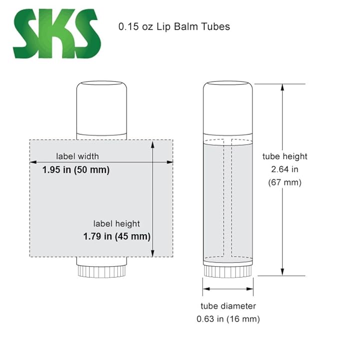 144 Natural Plastic Empty Lip Balm Tubes with Natural Friction Fit Caps by SKS Bottle & Packaging, 0.15 oz tubes - Bulk Lip Balm Containers for DIY Lip Care, Lip Balm Making, and Lip Balm Crafting-GlimoraGlow