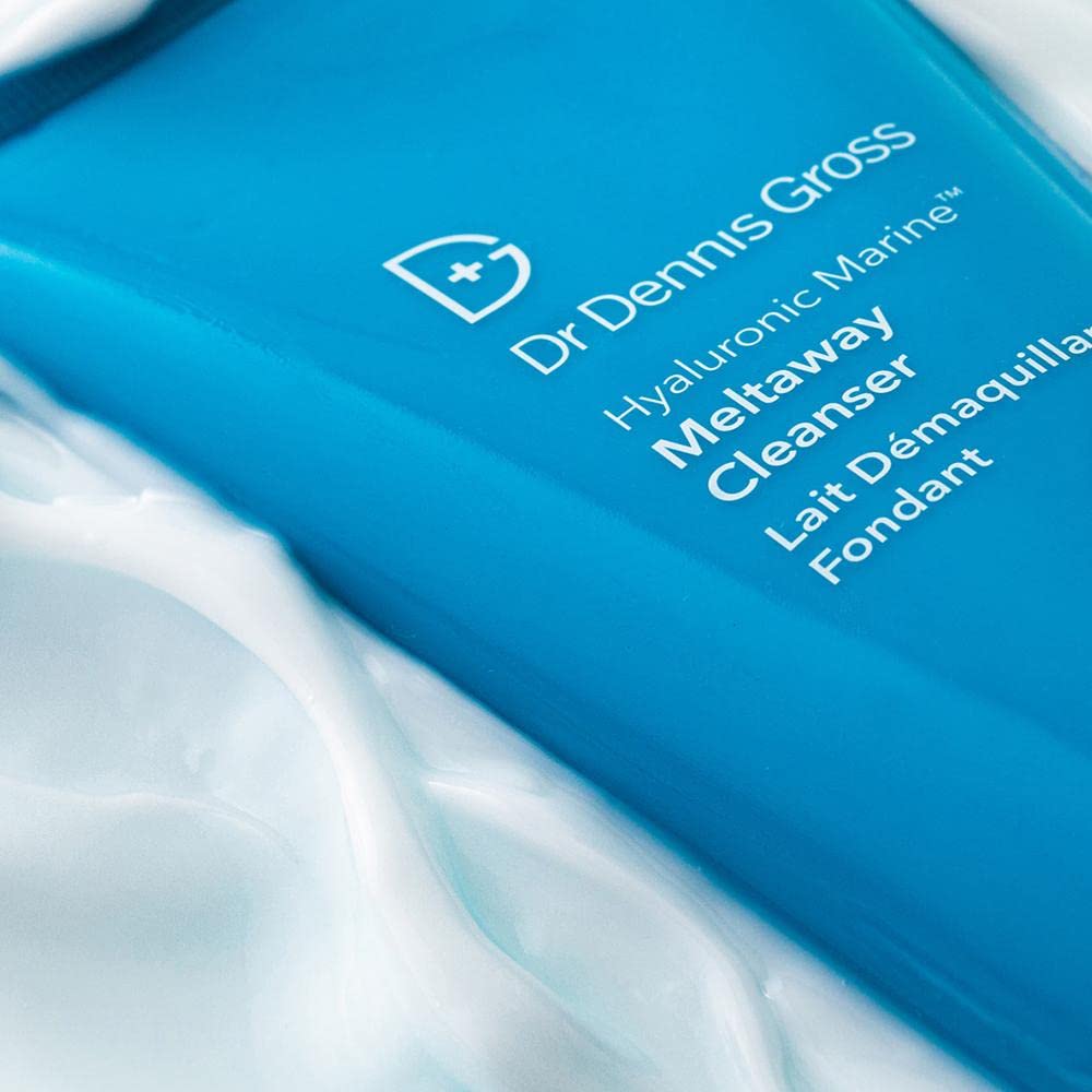Dr Dennis Gross Hyaluronic Marine Meltaway Cleanser | Oil-Free Hypoallergenic Makeup Removing Cleanser Removes Waterproof Makeup, Dirt, and Oil Without Stripping the Moisture Barrier | 5 oz-GlimoraGlow