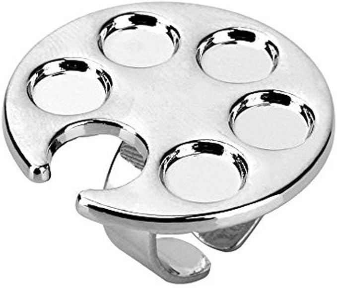 2 Pcs/Lot Mini Manicure Palette Wearable Metal Nail Art Polish Holder Paint Palette Finger Rings Nail Art Tools Palettes Palette Cups-GlimoraGlow