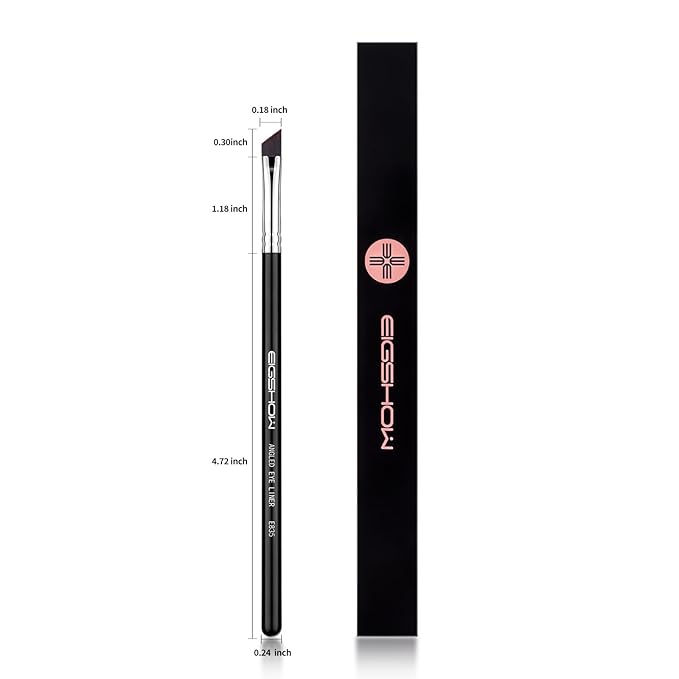 Eyeliner Brush Fine Angled - PRO Precision Gel Eye Liner Makeup Brush -Ultra Thin Slanted Flat Angle - Premium Cruelty Free Synthetic Bristles (E835)-GlimoraGlow