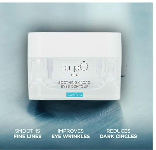 "La pO Paris Cacao Enriched All-In-One Eye Contour - Ultimate Dark Circle and Puffiness Defense with Firming Power."-GlimoraGlow