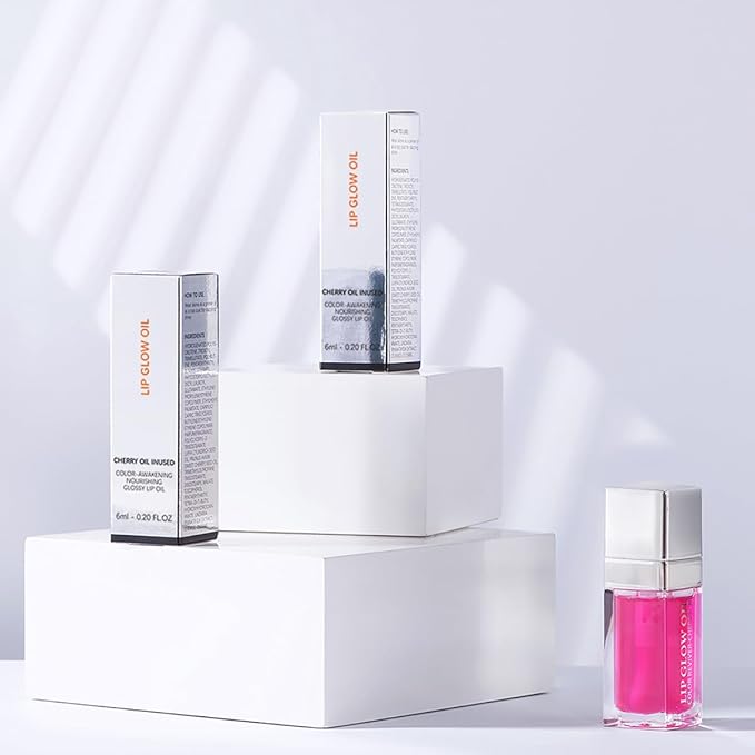 Hydrating Lip Glow Oil Moisturizing Plumping Lip Tint Lip Gloss Transparent Lip Balm Long Lasting Nourishing Repairing Lightening Lip Lines (007# RASPBERRY)-GlimoraGlow