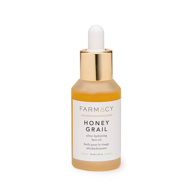 Farmacy Hydrating Face Oil - Honey Grail Nourishing Oil for Skin & Hair - Infused with Sea Buckthorn Oil, Rosehip Oil & Buckwheat Honey to Moisturize & Maintain a Healthy Skin Barrier (30ml)-GlimoraGlow