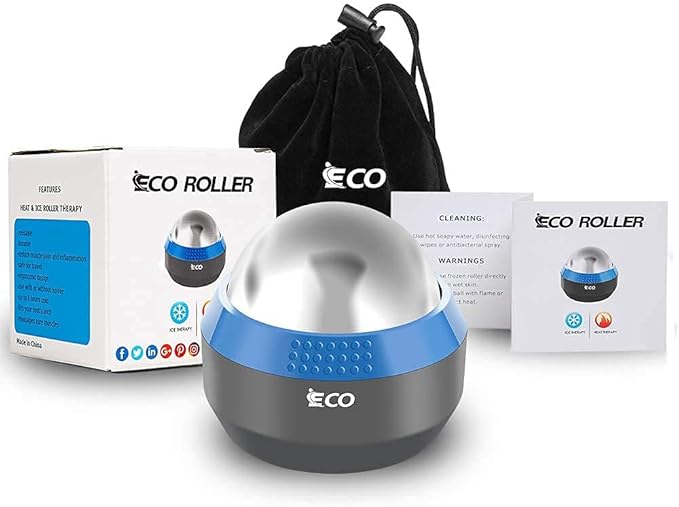 iECO Cryosphere Cold Massage Roller Ball - Massage Ball for Cold & Heat Relief, Myofascial Release, Trigger Point Therapy, Muscle Knots - Deep Tissue Ice Massager-GlimoraGlow
