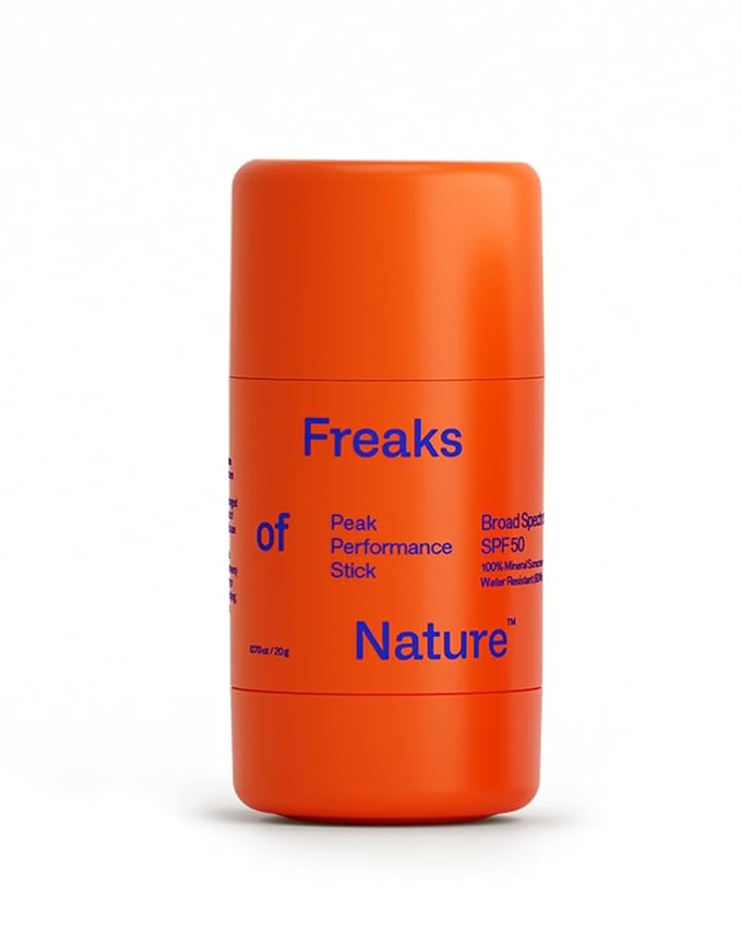 Freaks of Nature Peak Performance Sun Stick SPF 50 | 100% Mineral Sunscreen | Lightweight, 40-Min Water-Resistant | Plant-Based, Eco-Friendly, Reef-Safe, Cruelty-Free | All Skin Types | 0.70 oz-GlimoraGlow