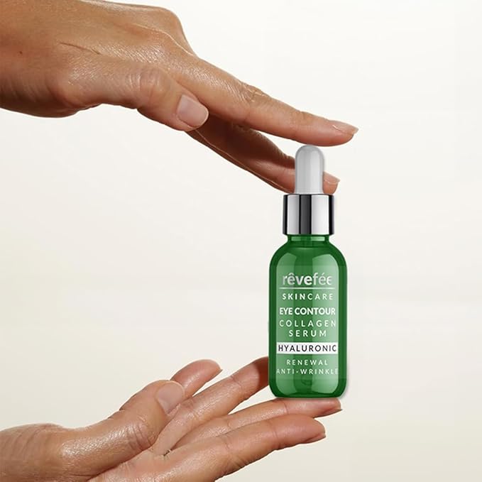 collagen hyaluronic eye serum; reduces dark circles, puffiness, fine lines and eye bags., Yellow-GlimoraGlow