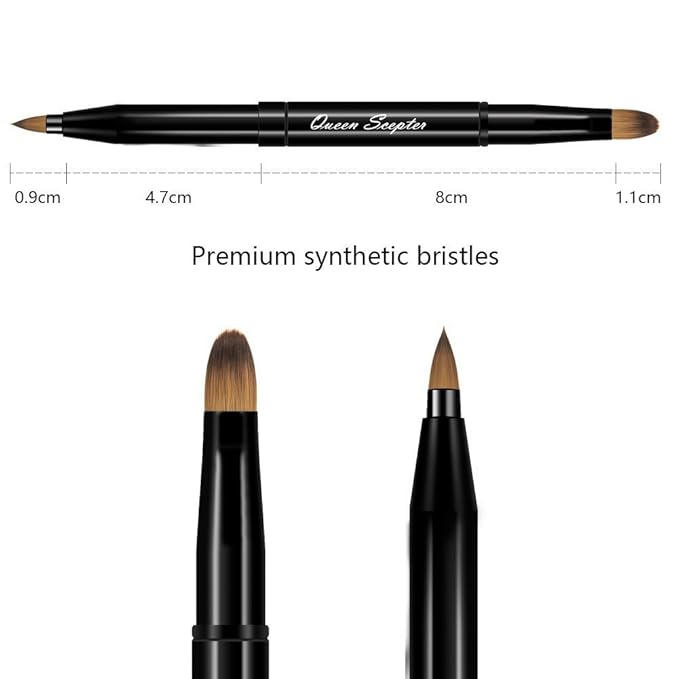 Retractable Lip Brush Concealer Makeup Dual End Travel Size Lipstick Brush With Cap-GlimoraGlow