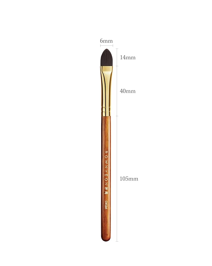 Desert Oak Series Liquid-Sculpt Pro Concealer Brush - Wide Teardrop Head for Under Eyes & Redness, Bubinga Wood, Brass Ferrule (CM 194)-GlimoraGlow