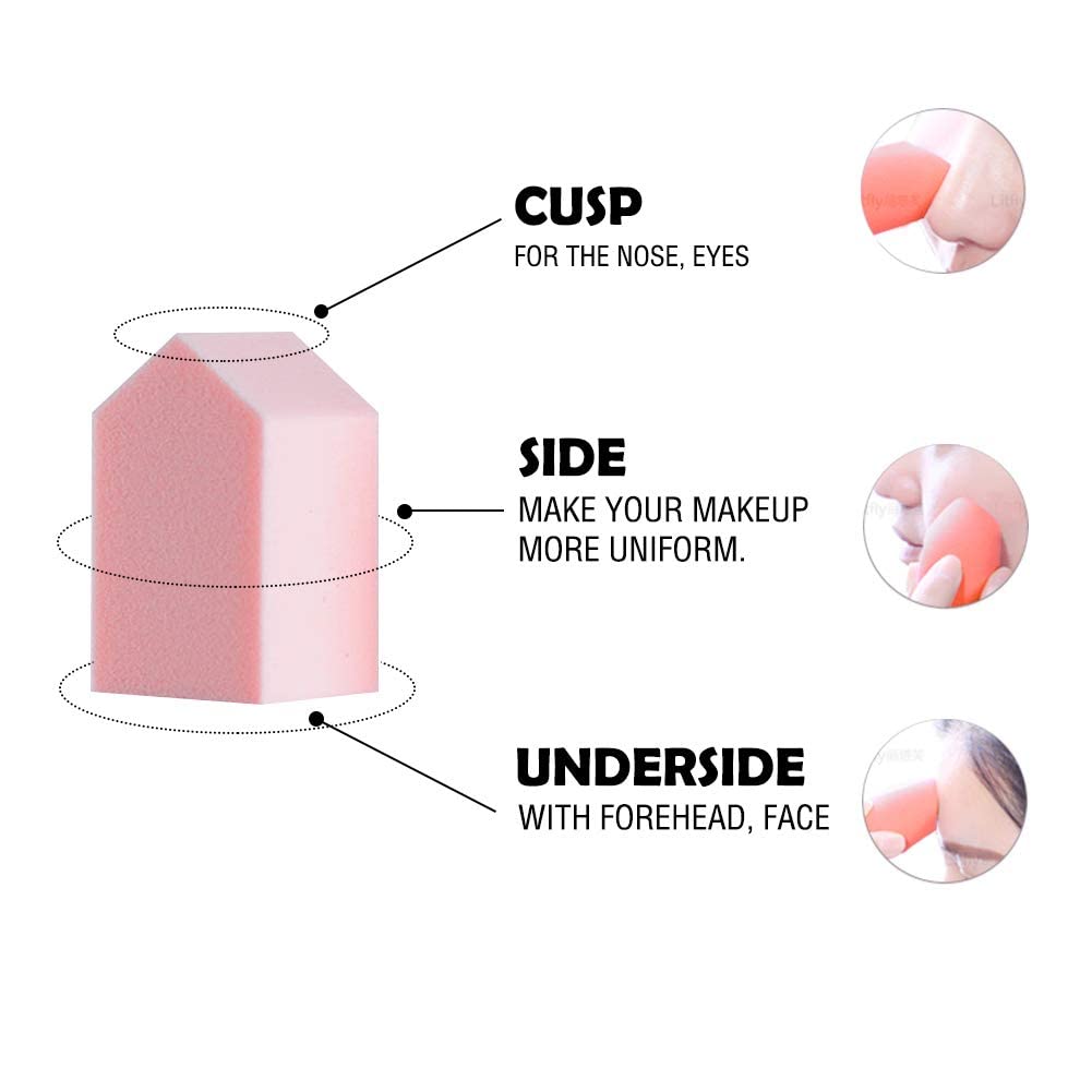 25 PCS Makeup Blenders Sponges Set, Use for Dry and Wet, Perfect for Full Face Curve Blending, Cream, Liquid, Powder Foundation Cosmetics, Latex Free & Soft & Flexible, Pentagon-GlimoraGlow