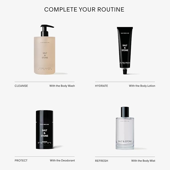 Salt & Stone Body Lotion for Women & Men | Hydrates, Nourishes & Softens Skin | Restores Dry Skin | Fast-Absorbing | Cruelty-Free & Vegan (100 ml) (Black Rose & Oud)-GlimoraGlow