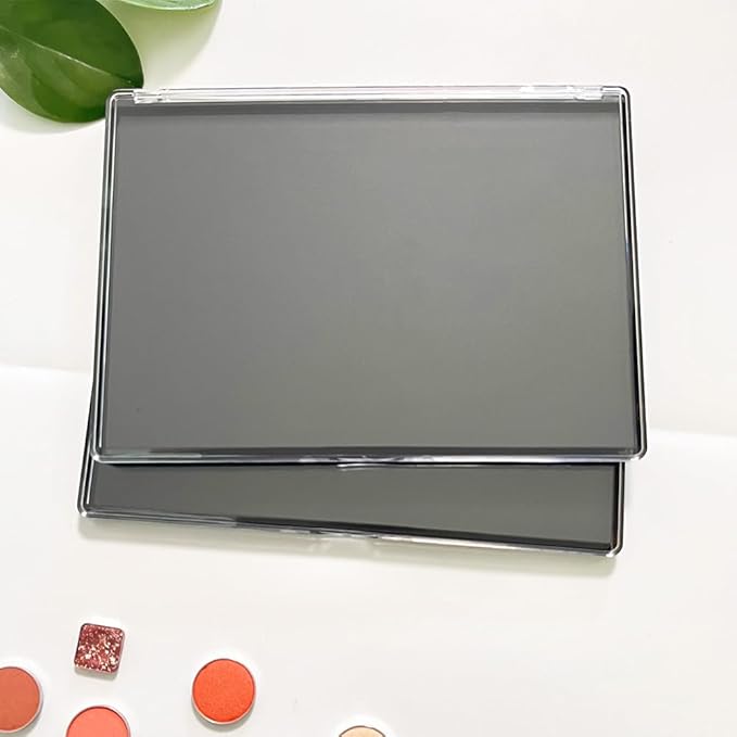 2 Pack XL large Magnetic Makeup Palette with Clear Top, Empty Cosmetics Pan Dispensing Storage Box with 40pcs Metal Sticker for DIY Eyeshadow Lipstick Blush Powder- 9.25'' x6.57''-GlimoraGlow