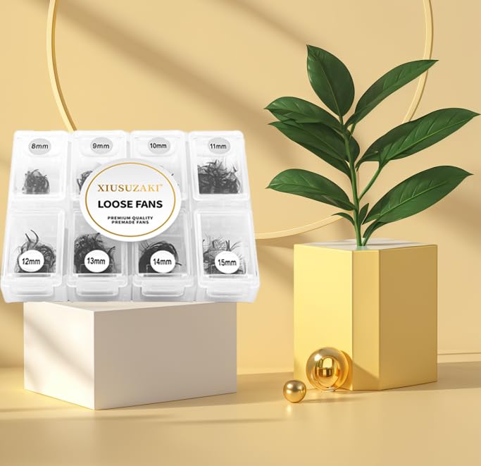 Premade Fans Eyelash Extensions 600 Fans 10D Premade Lash Fans Volume Lash Extensions 0.03 Thickness Eyelash Extension D Curl 13mm Fluffy Soft Handmade Loose Fan(600Fans-10D-0.03-D,13mm)-GlimoraGlow