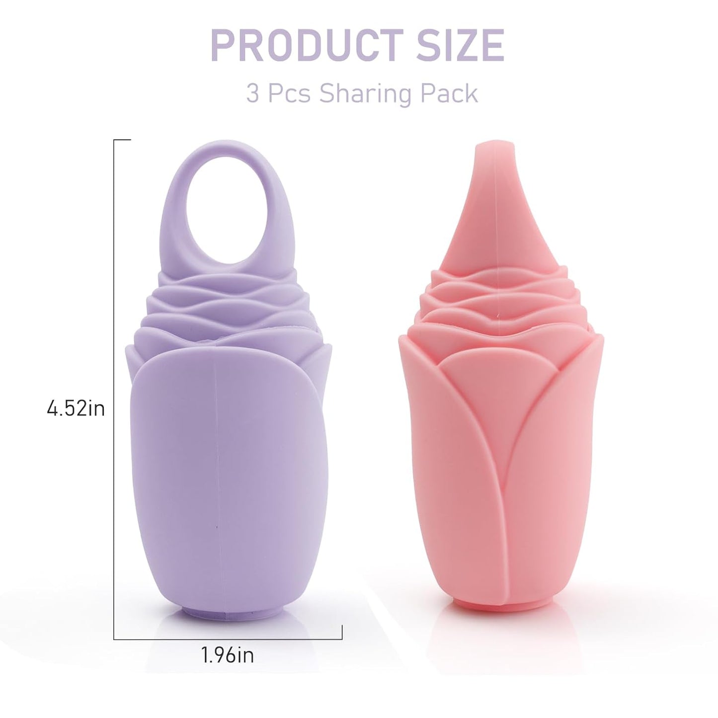 3 Pcs Facial Ice Roller Silicone Mold Reusable for Face Women and Eye Neck Cold Skin Care Tools Freezer De Puff Eye Bags Reduce Migraine Pain Pink 1 + Purple 2-GlimoraGlow