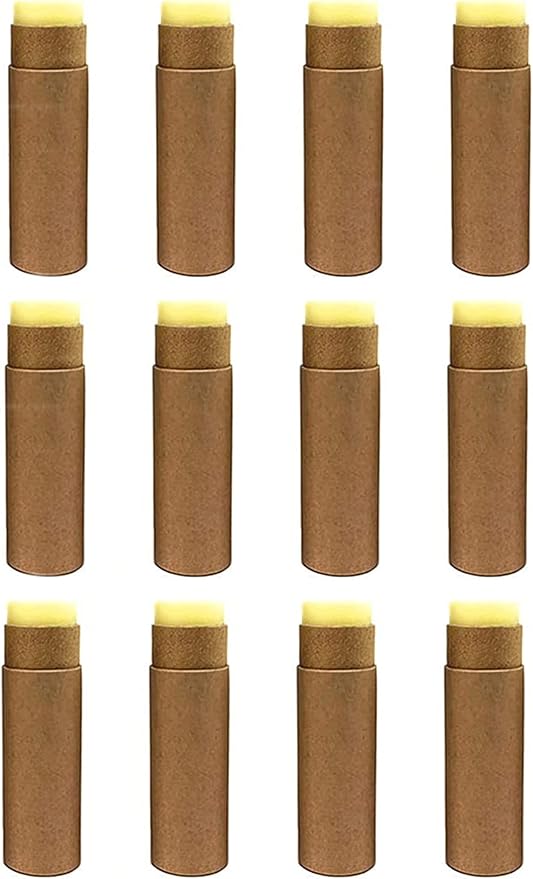12 Pcs 0.3 Oz Paperboard Lip Balm Tubes 10ml Empty Cardboard Krafts Tubes Lipstick Tube Refillable Lip Gloss Container Solid Perfume Tubes Chapstick Container for DIY Cosmetic Samples Deodorant(Brown)-GlimoraGlow
