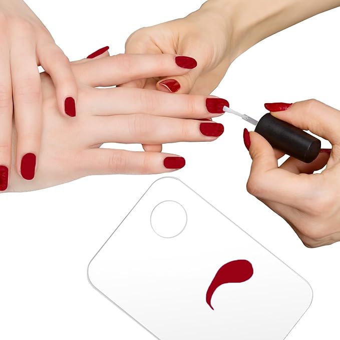 2 Pcs Acrylic Cosmetic Makeup Palette + 1 Pc Makeup Spatula, Makeup Mixing Tray Apply for Foundation Nail Art Beauty Salon Color Cream Liquid Mixing Art Palette-GlimoraGlow