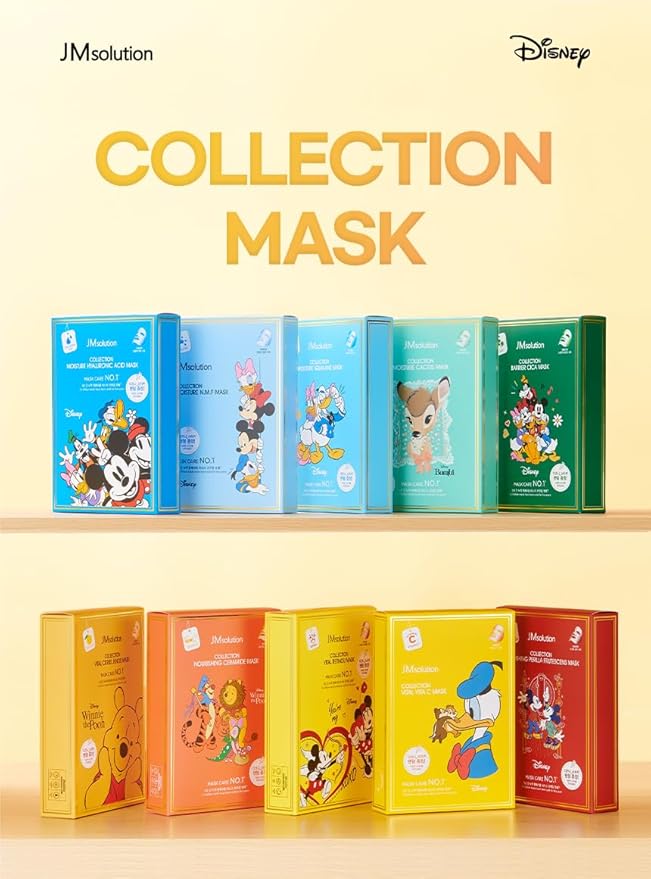 JMsolution Disney Collection N.M.F Mask- Moisture Elastic-Korean Skin care facial mask 10EA-GlimoraGlow