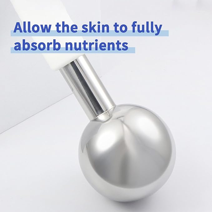 Ice Globes for Face & Eyes, Unbreakable Stainless Steel Cryo Massagers for Skincare Routines, Multifunctional Cold Roller Cooling Globes for Puffiness, Sagging Skin, Fine Lines, and Facial Relaxation-GlimoraGlow