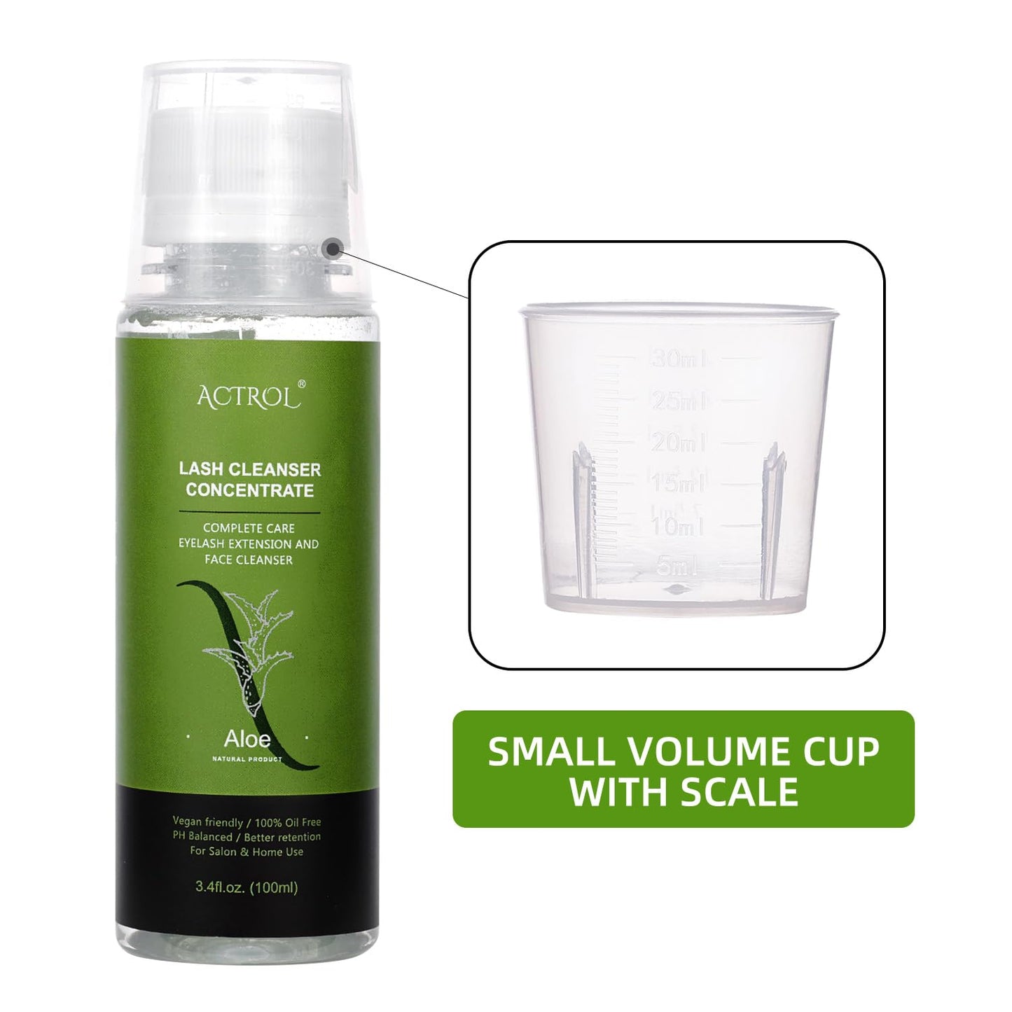 Eyelash Shampoo Concentrate 100ml Lash Extensions Cleanser Concentrate Aloe Foaming Shampoo DIY Paraben & Sulfate Free Wash for Extensions Lashes with Salon Home Care-Makes-GlimoraGlow