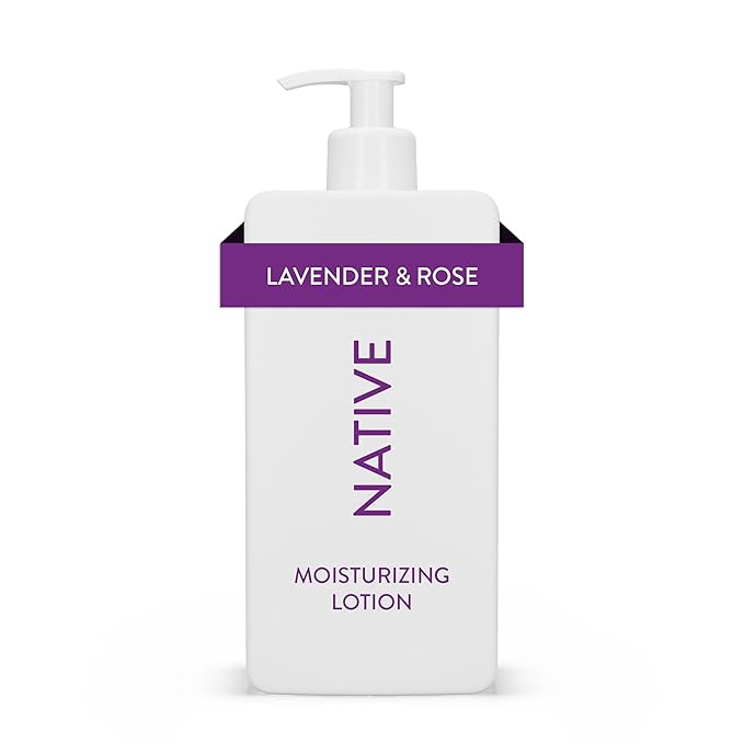 Native Body Lotion Contains Naturally Derived Plant-Based Moisturizers for Women and Men | Restores Dry Skin, Lavender & Rose, 16.5 fl oz-GlimoraGlow