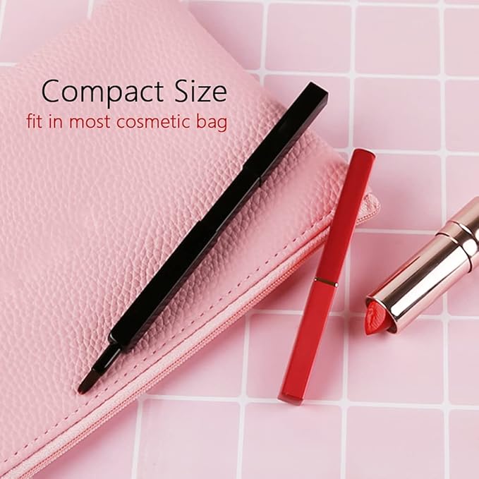 Lip Applicator Brush - 3 Pack Exquisite Professional Dustproof Retractable Lip Brush - Makeup Lipstick Lip Gloss Applicators (Black, Silver and Jewelry Red)-GlimoraGlow