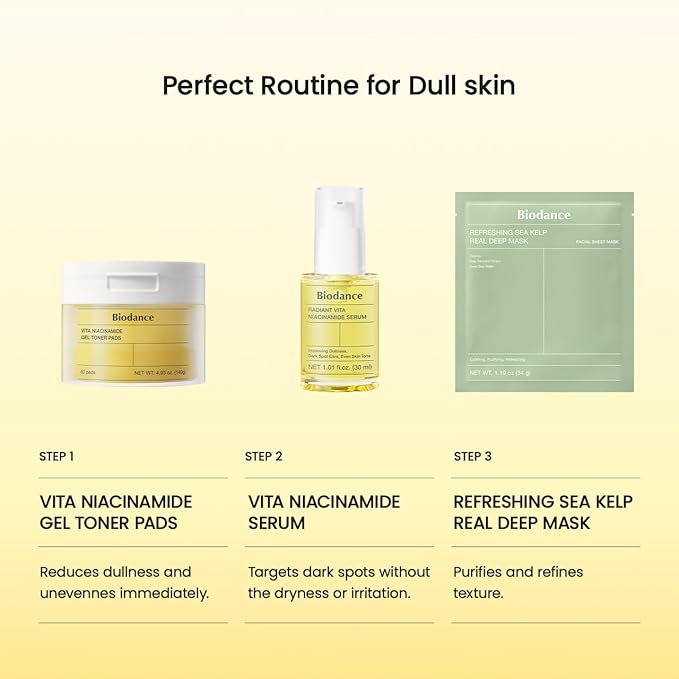 BIODANCE Radiant Vita Niacinamide Serum, Brightening, Dark Spot Care, Hydrating for Sensitive Skin, Filter Glow Serum for All Skin Types, Korean Skincare | 1.01 floz x 1 ea-GlimoraGlow