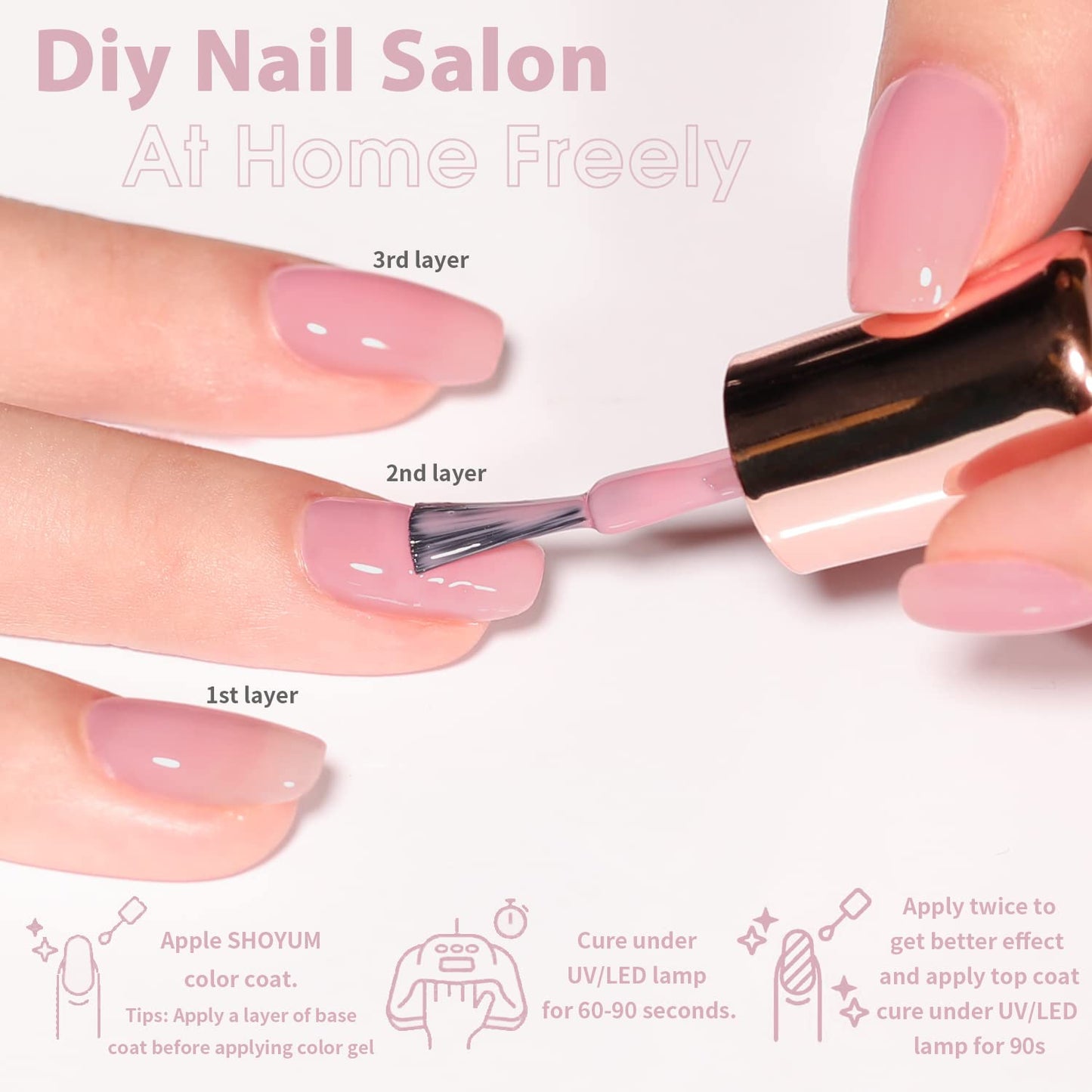 Jelly Nude Gel Nail Polish Set, 10Pcs Sheer Milky White Pink Transparent Gel Polish Kit UV LED Nail Gel Polish Colors Varnish Nail Art DIY Salon 7ML-GlimoraGlow