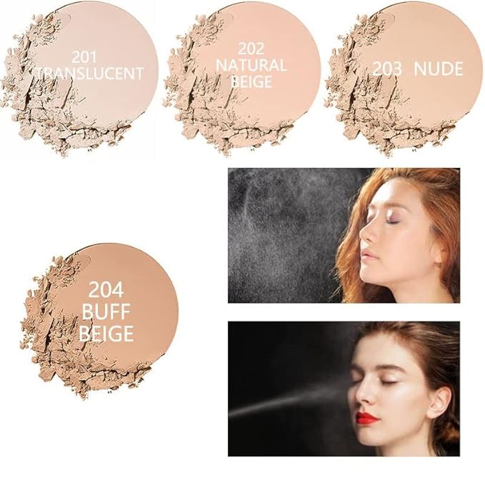 2 Pack Matte Face Powder, Control Oil Brighten Skin Color Cover Blemish Makeup Face Setting Loose Setting Powder Foundation。207-Sand-GlimoraGlow
