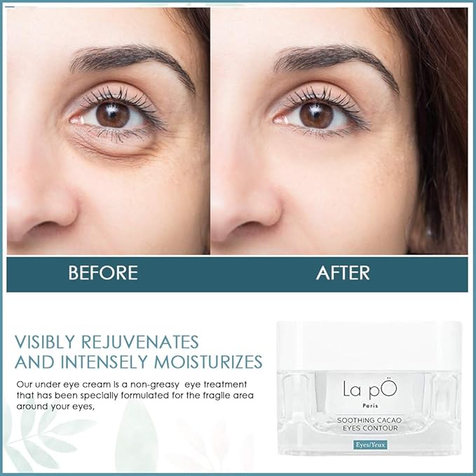 "La pO Paris Cacao Enriched All-In-One Eye Contour - Ultimate Dark Circle and Puffiness Defense with Firming Power."-GlimoraGlow