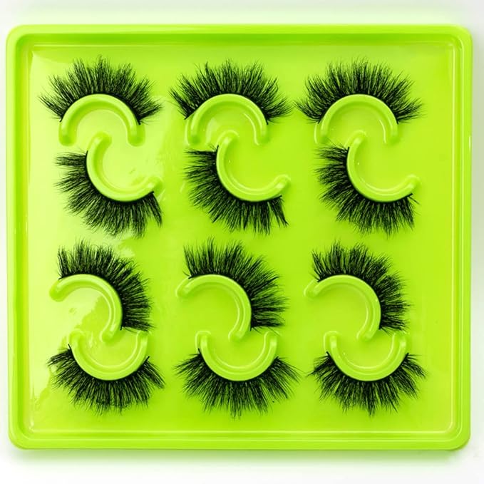 HBZGTLAD 6 Pairs Fluffy False Eyelashes Natural Faux Mink Strip 3D Lashes Pack(3DQG-114)-GlimoraGlow