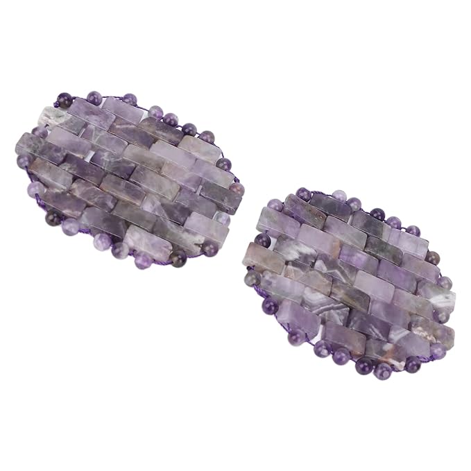 Jade Eye Mask, Amethyst Eye Pack Wrinkles Swelling Elimination Dark Circles Fading Jadestone Eye Massager Eye Pad Eye Shape Eye Covers for Men Women Soothing Eye Patch Reducing Facial Edema Stone-GlimoraGlow