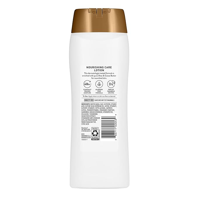 Suave Nourishing Care Hand & Body Lotion with Shea Butter for Women, Deep Moisture for Dry Skin, Fast Absorbing, Allergen Free Moisturizing Cream, 18FL OZ, 6 Pack-GlimoraGlow