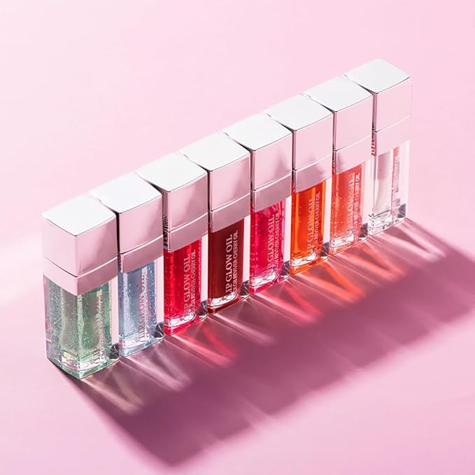 Hydrating Lip Glow Oil Moisturizing Plumping Lip Tint Lip Gloss Transparent Lip Balm Long Lasting Nourishing Repairing Lightening Lip Lines (012#+015#)-GlimoraGlow