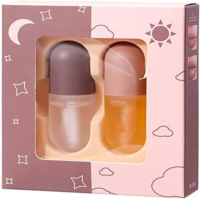 2 Pcs Lip Plumper, Natural Lip Plumper and Lip Care Serum,Lip Plumper set (Day& Night)-GlimoraGlow