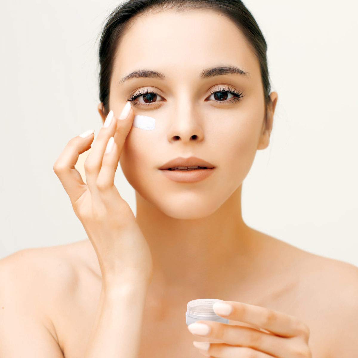 100 Count 10g Small Sample Containers with Lids Plastic Jar Cosmetic Jars Empty Makeup Jars Lip Balm Containers - Black-GlimoraGlow