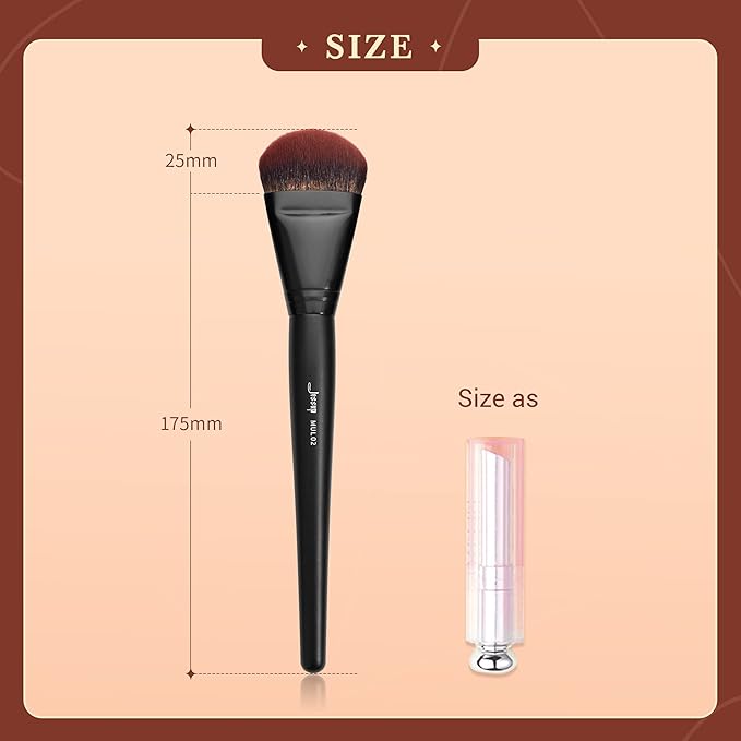 Jessup Foundation Brush for Liquid, Smooth Angled, Large Face Makeup Brush for Blending Liquid, Cream MUL02-GlimoraGlow