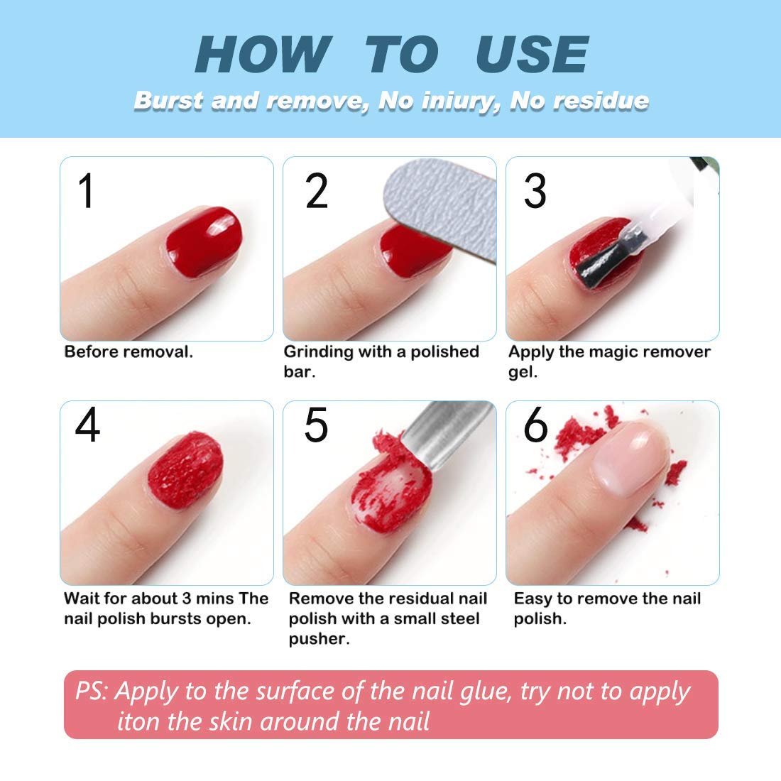 2 Pack Gel Nail Polish Remover, Gel Polish Remover for Nails, Easily Magic Soak-Off Gel Polish in 2-5 Minutes - Safe, No Need For Foil, Soaking Or Wrapping (with 1 Cuticle Pusher and Nail Scraper)-GlimoraGlow