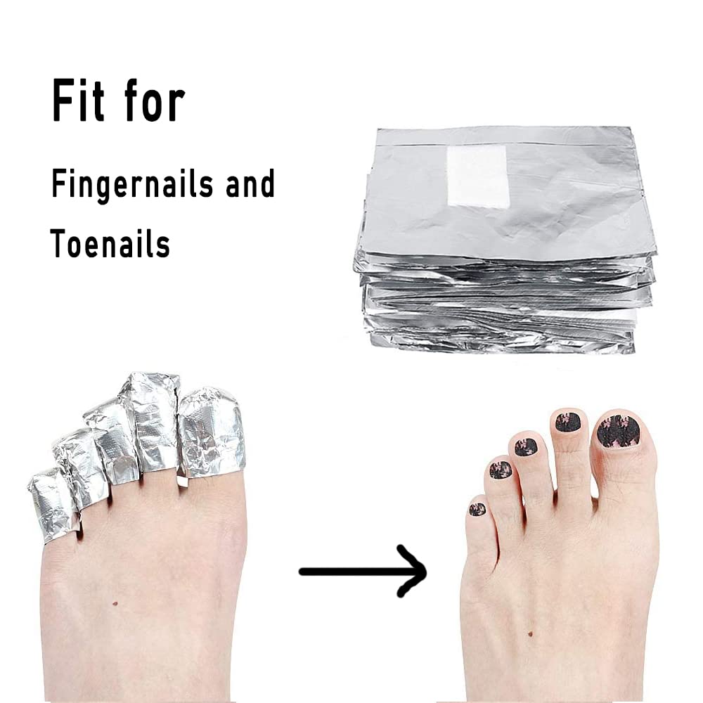 200Pcs Nail Polish Remover Gel Nail Foil Wraps Aluminium Soak Off Foils Cotton Pads Gel Nail Polish Wraps Removal Tool Finger Nail Polish Remover with Lint-Free Lager Cotton Pad-GlimoraGlow