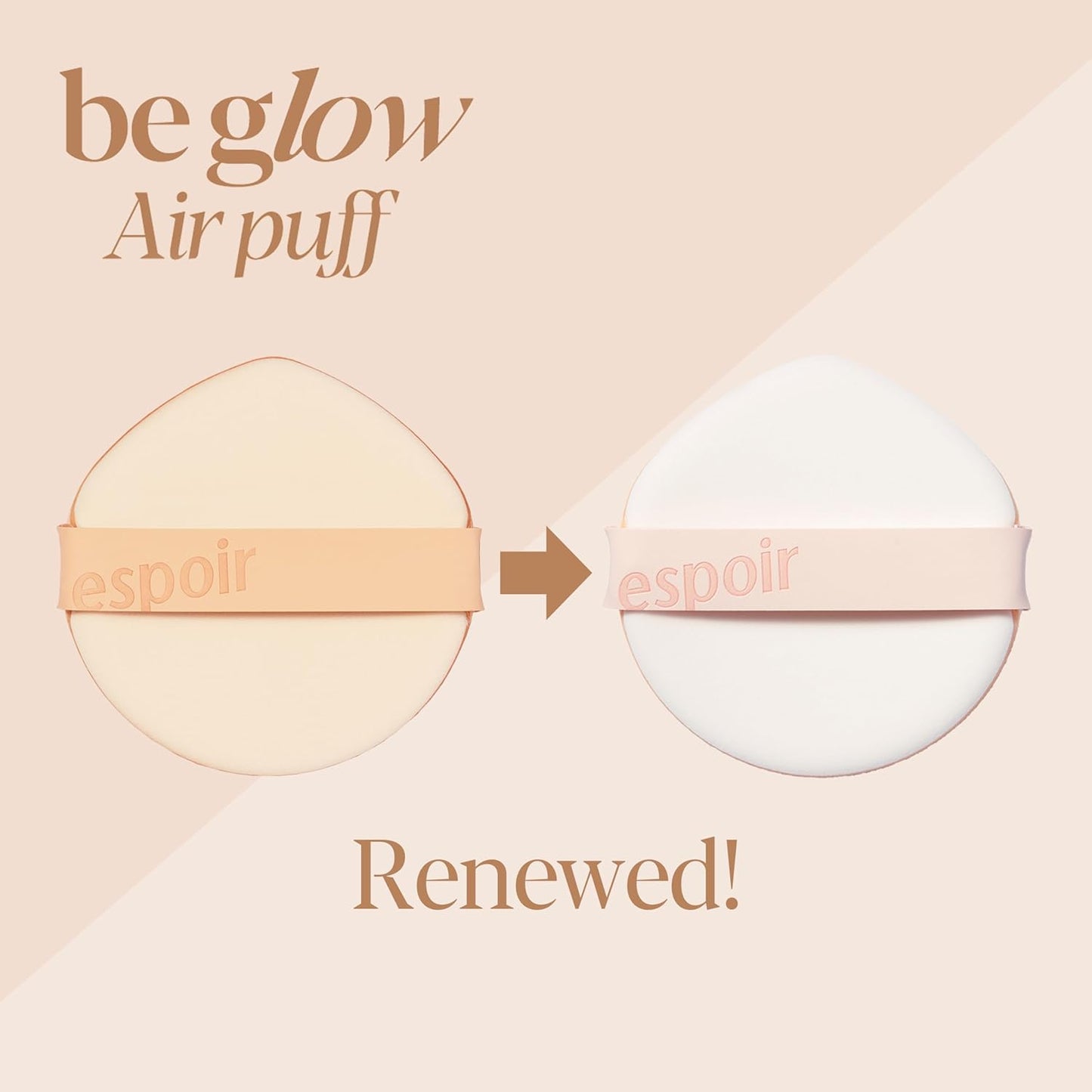 Espoir New Air Puff Volume 5ea| Flawless Face Makeup Fast and Easily | Makeup Sponge Applicator Air Cushion Powder Puff for Liquid Foundation, Cream, Concealer | Korean Base Makeup Tools-GlimoraGlow