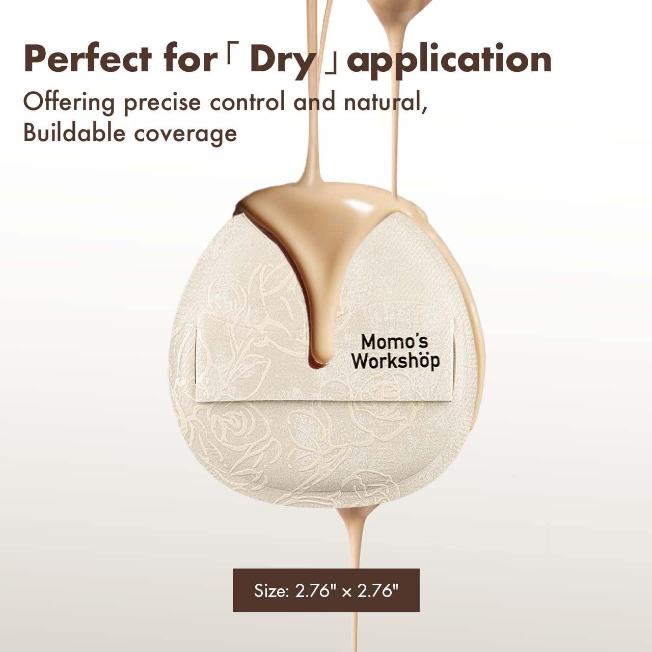 Satin White Flat-cut Shape Makeup Sponge,Firm Bounce Rubycell,Cushion Sponge with Wide PU Leather for Quick-Dry/Full Coverage Foundations, Cosmetic Puff,2pcs Beauty Puffs &Storage Case-GlimoraGlow