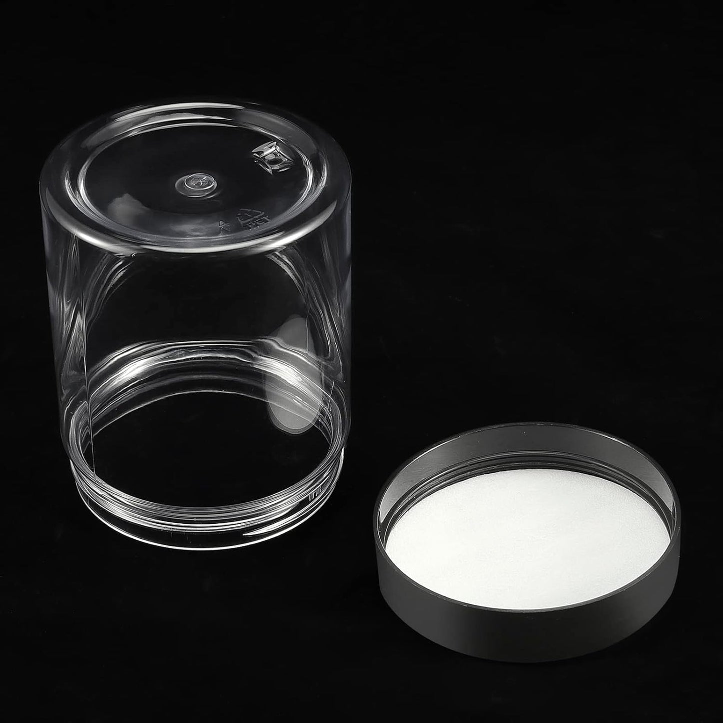 JEUIHAU 46 Pack 8 OZ Plastic Jars with Lids, Clear Empty Slime Storage Containers with Screw On Lids, Plastic Cosmetic Containers for Slime Making, Food, Beauty Products, BPA Free-GlimoraGlow