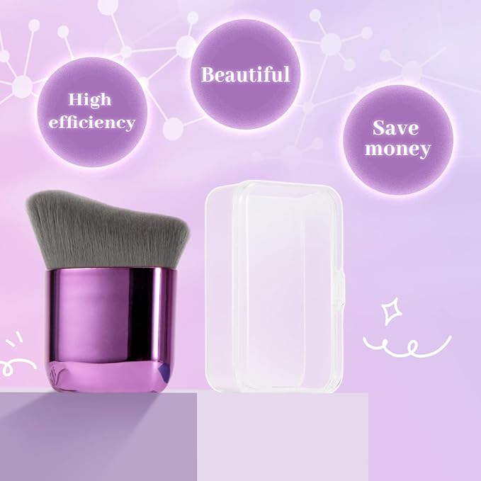 Yoseng Self Tanner Brush for Body & Face - Kabuki Makeup Brush for Self-Tanner,Tanning Mousse,Foundation & Bronzer | Streak-Free Application,Professional Tanning & Body Makeup Tool (Small)-GlimoraGlow