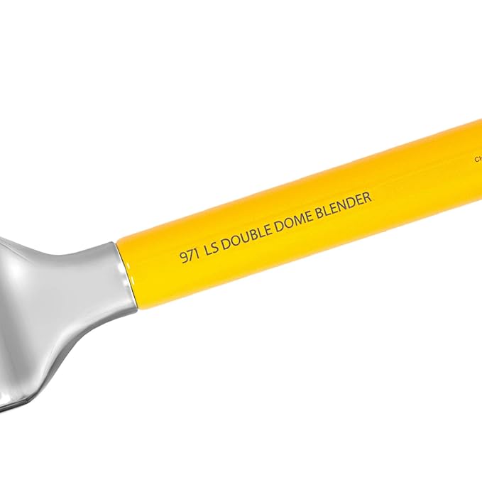 Bdellium Tools Professional Makeup Brush - Studio Series 971 Large Slanted Double Dome Blender - With Soft Synthetic Fibers, For Quick & Easy Application and Blending (Yellow, 1pc)-GlimoraGlow