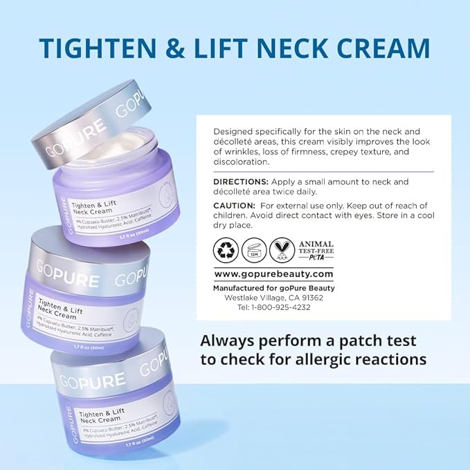 goPure Tighten and Lift Neck Cream- Clinically Tested-GlimoraGlow