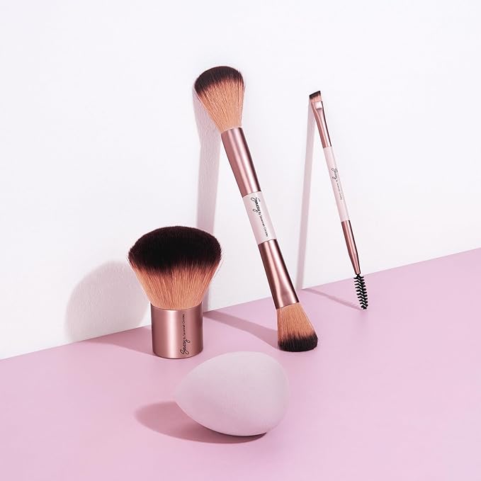 Sassy by Savannah Chrisley Sassy Brush Kit - Beauty Tool Kit for Women - All-in-One Beauty for Eyes and Face - Brush Kit Great for Makeup Application - Kit Includes Reusable Zipper Pouch - 4 Pc-GlimoraGlow